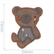 HKM Applicatie teddybeer 54x73mm bruin